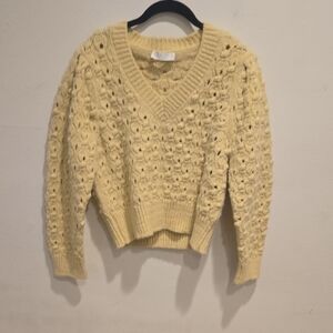 Astr Cream V-Neck Sweater